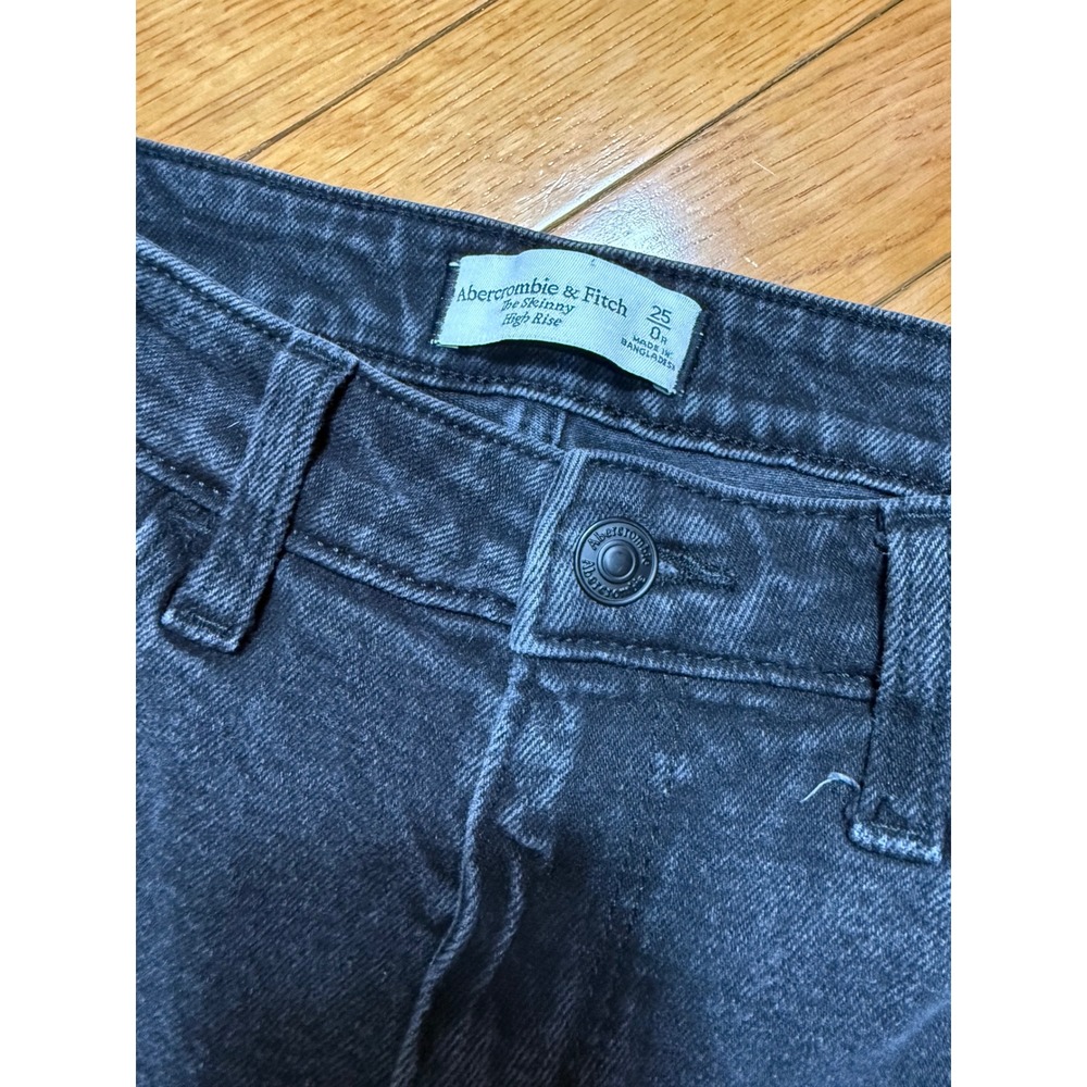 Abercrombie‎ Fitch High Rise Skinny Jeans Charcoal Wash Size 25